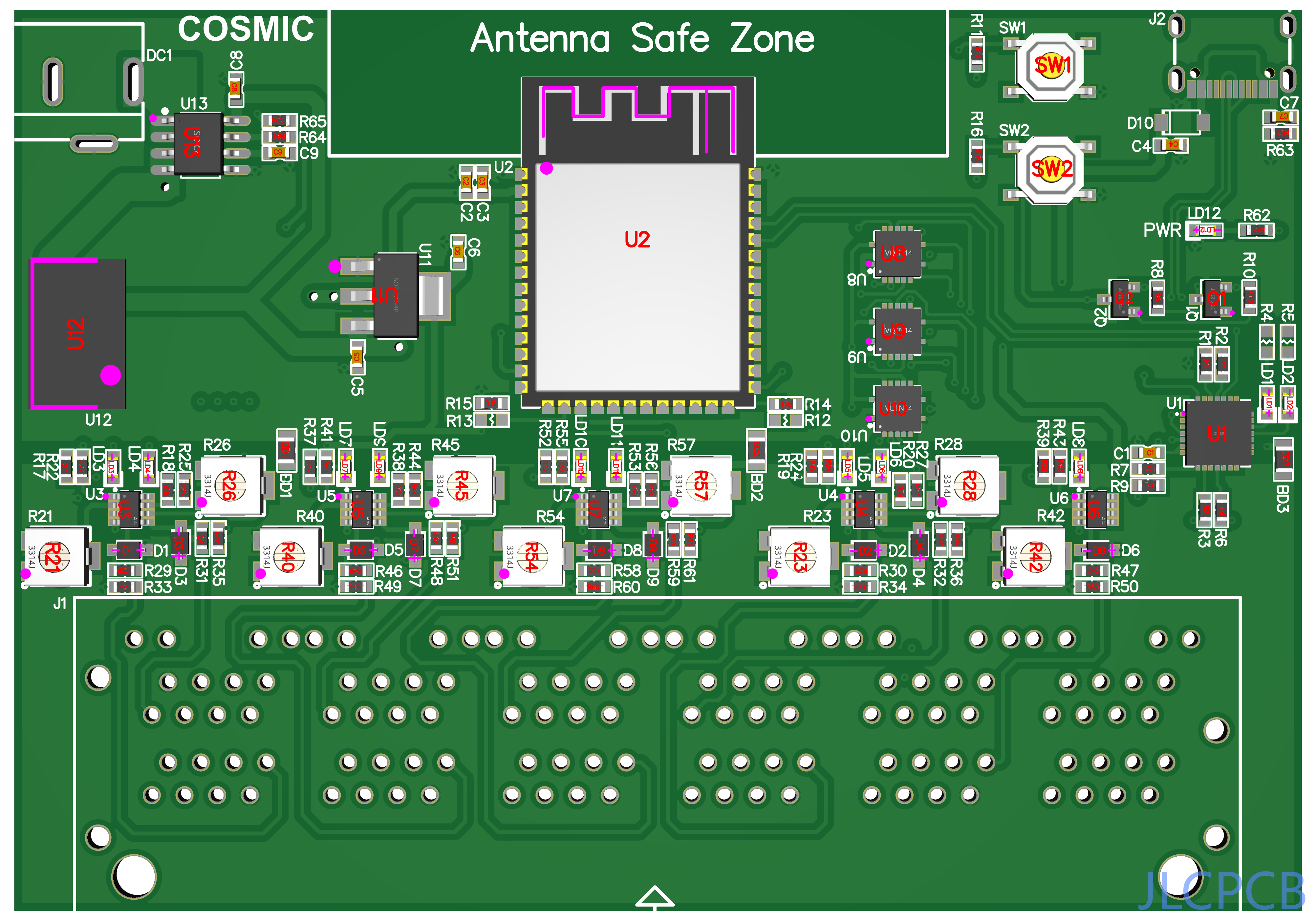COSMIC ESP32 보드 부품 배치 설계
